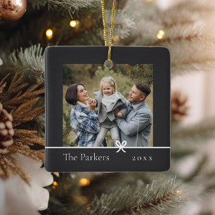 Asche   Minimalistisches zweiseitiges Foto Keramikornament