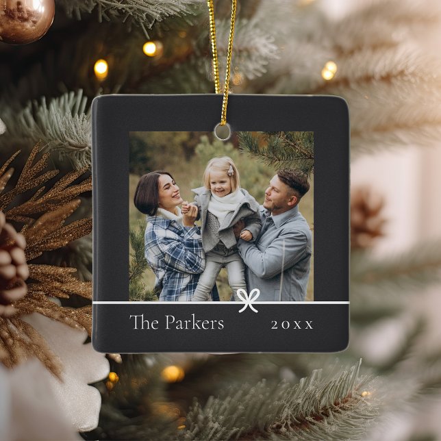 Asche | Minimalistisches zweiseitiges Foto Keramikornament (Von Creator hochgeladen)