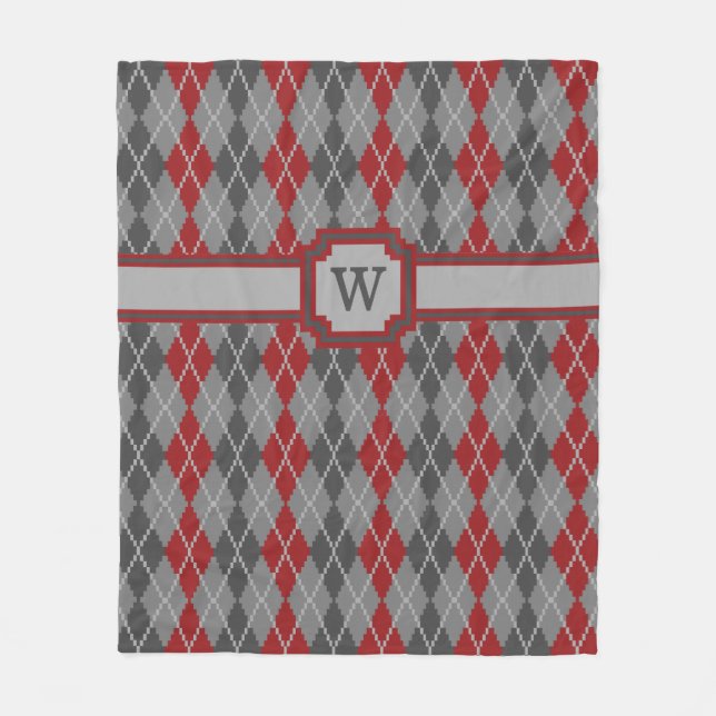 Asche und Embers Raute Fleece Blanket (Vorderseite)