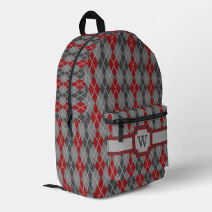 Asche und Glut Argyle Bedruckter Rucksack