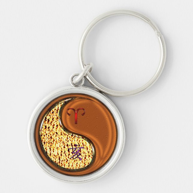 Äsche und Holzbohlen Schlüsselanhänger (Vorne)