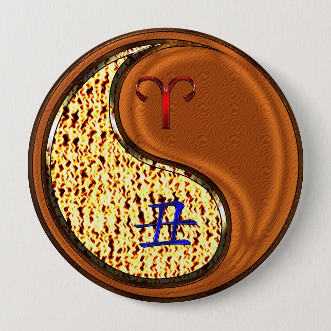 Äsche und Holzochsen Button (Vorderseite)