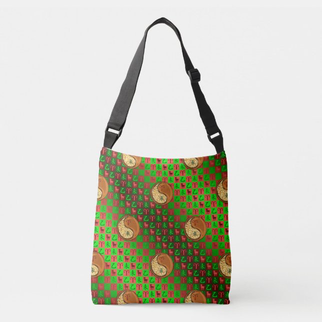 Äsche und Holzziege Tragetaschen Mit Langen Trägern (Vorderseite)