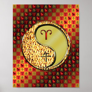 Äsche und Metallpferd Poster