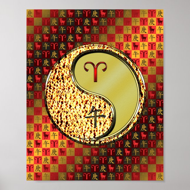 Äsche und Metallpferd Poster (Vorne)