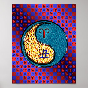 Äsche und Wasser Poster