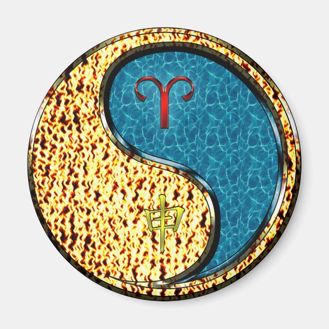 Äsche und Wasseraffe Magnet (Vorne)