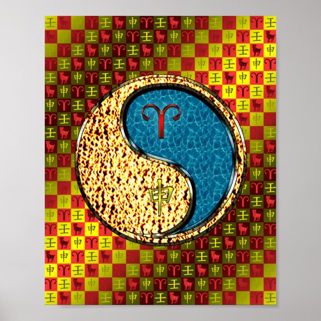 Äsche und Wasseraffe Poster (Vorne)