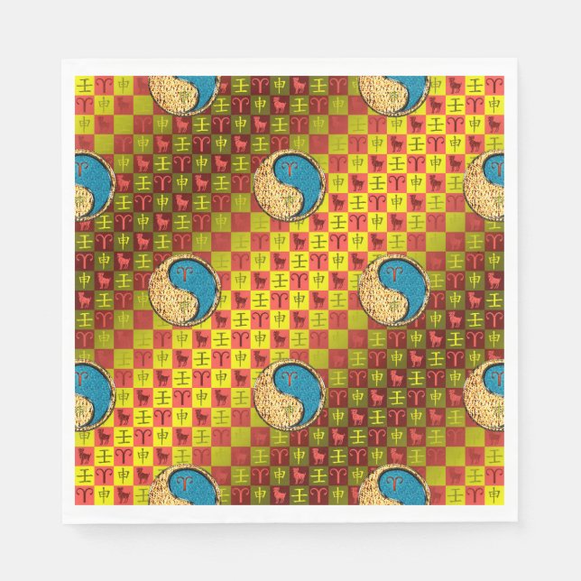 Äsche und Wasseraffe Serviette (Vorderseite)