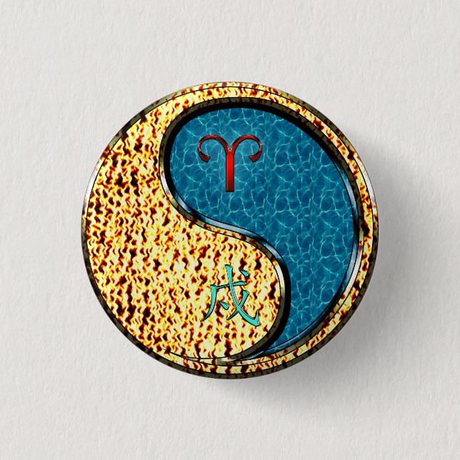 Äsche und Wasserhund Button (Vorderseite)