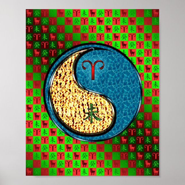 Äsche und Wasserziege Poster (Vorne)