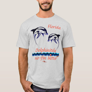 Asche Unisex  Florida  mit Delfinen T-Shirt