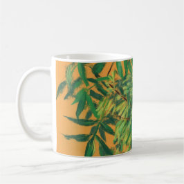Aschenbaum, grüngelbe Sommergärten, Blumenkunst Tasse