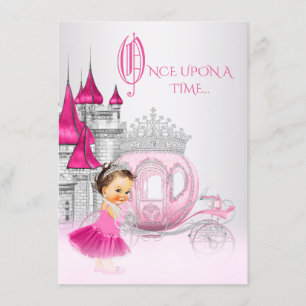 Aschenputtel-einst rosa Prinzessin Birthday Einladung