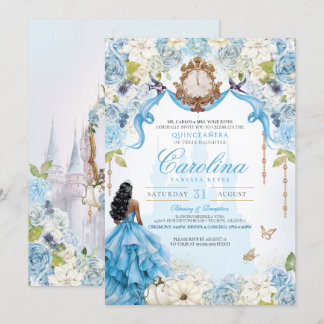 Aschenputtel Elegant Blaue Rose Prinzessin Quincea Einladung