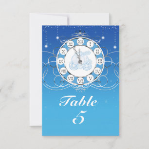 Aschenputtel Fast Mitternacht Silber Blau Tisch Einladung