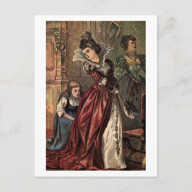 Aschenputtel hilft ihren Schwestern Postkarte (Vorderseite)