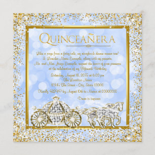 Aschenputtel Princess Pferdekutsche Quinceanera Einladung