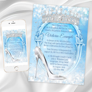 Aschenputtel Prinzessin Glasschuh Quinceanera Einladung