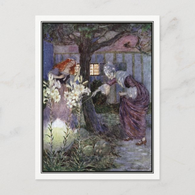 Aschenputtel und Fairy Godmutter - Millicent Sower Postkarte (Vorderseite)