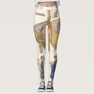 Aschenputtel, Vintage viktorianisches Papierpuppe Leggings