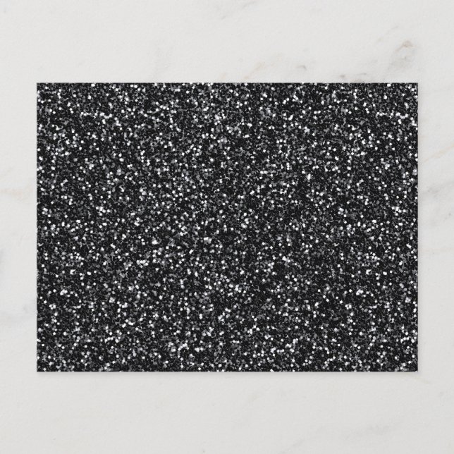 Aschenschwarzer Glitter Postkarte (Vorderseite)
