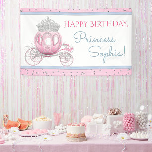 Ascheputtel Prinzessin Kutsche Geburtstagsfeier Ba Banner