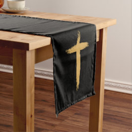 Aschermittwoch Gold Cross Table Runner Kurzer Tischläufer