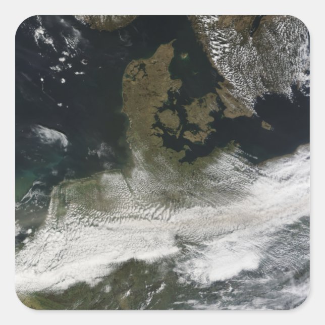 Aschewolke vom Vulkan 2 Quadratischer Aufkleber (Vorderseite)