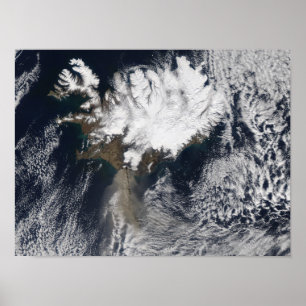 Aschewolke vom Vulkan Eyjafjallajokull, Island Poster