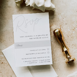 Aschfarben | Script Watermark - Auswahl RSVP Karte