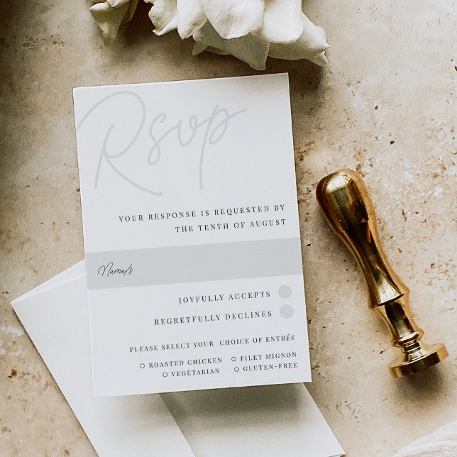 Aschfarben | Script Watermark - Auswahl RSVP Karte (Von Creator hochgeladen)