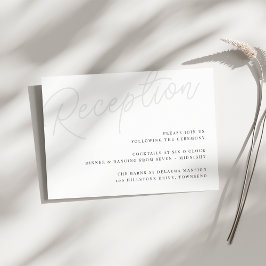 Aschfarben | Script Watermark Hochzeitsempfang Begleitkarte