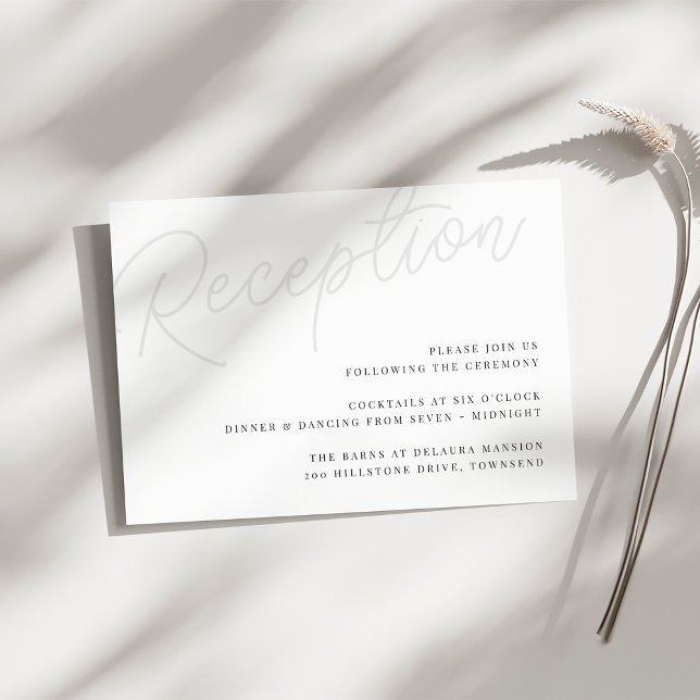 Aschfarben | Script Watermark Hochzeitsempfang Begleitkarte (Von Creator hochgeladen)