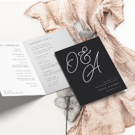 Aschfarben | Script Watermark Monogram Wedding Programm