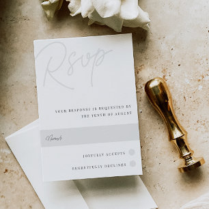 Aschfarben Script Watermark Traditionelle RSVP Karte
