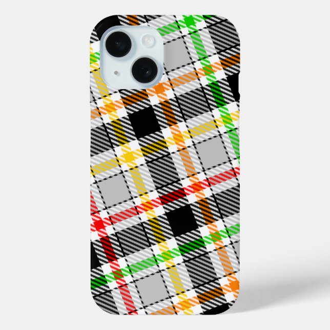 Aschgrau Schwarz Multicolor Flanell Kariert Tartan Case-Mate iPhone Hülle (Rückseite)