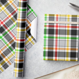 Aschgrau Schwarz Multicolor Flanell Kariert Tartan Geschenkpapier