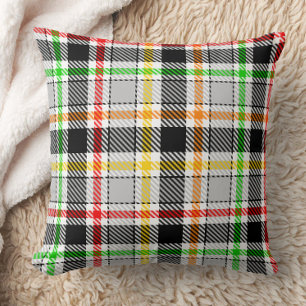 Aschgrau Schwarz Multicolor Flanell Kariert Tartan Kissen