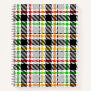 Aschgrau Schwarz Multicolor Flanell Kariert Tartan Notizbuch