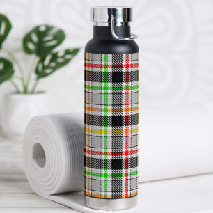 Aschgrau Schwarz Multicolor Flanell Kariert Tartan Trinkflasche