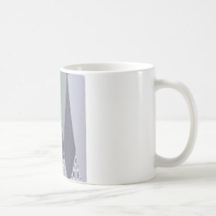 Aschgraue Chevron-Punkte-Kunstposter Tasse