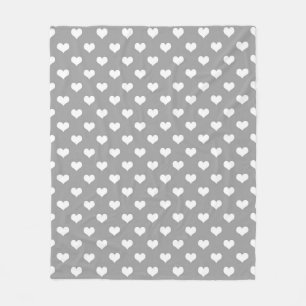 Aschgraues Liebesherzmuster Design Fleecedecke