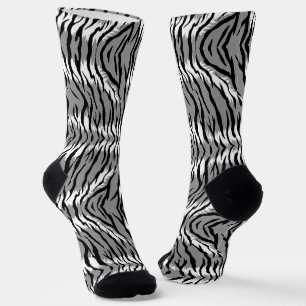 Aschgraues Tigerfell-Musterdesign Socken