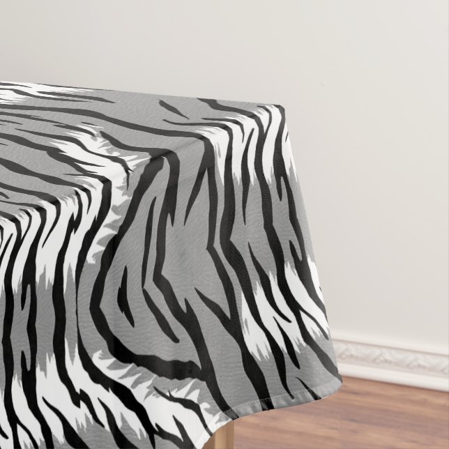 Aschgraues Tigerfell-Musterdesign  Tischdecke (Beispiel)