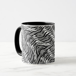 Aschgraues Tigermuster-Design  Tasse