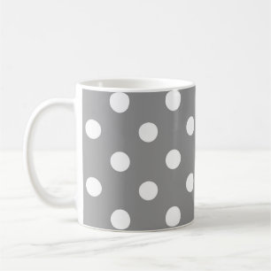 Aschgraues Weißes Punkte-Design Kaffeetasse