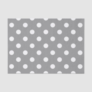 Aschgraues Weißes Punkte-Design Seidenpapier