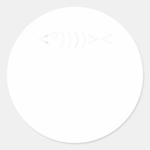 ASCII Art Fish Nerd Fisher Fishing Geek PC Funny Runder Aufkleber