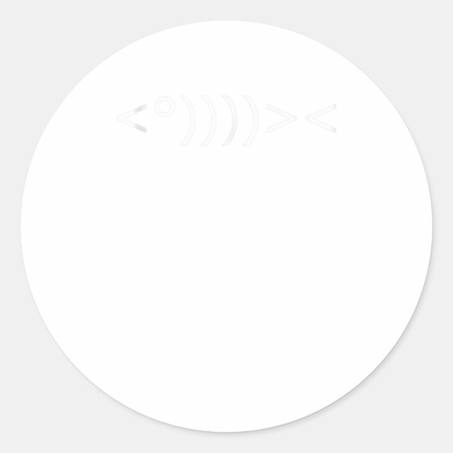 ASCII Art Fish Nerd Fisher Fishing Geek PC Funny Runder Aufkleber (Vorderseite)